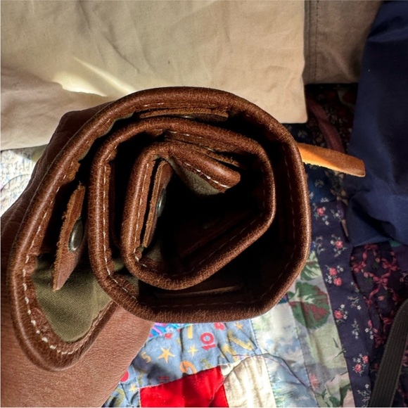 Love41 leather waxed canvas plaid travel jewellery roll - Picture 3 of 9